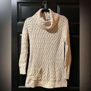 Jeanne Pierre Cotton Cable Knit Tunic Sweater